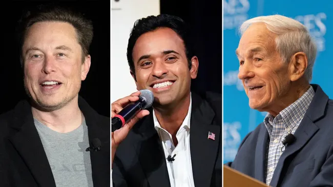 Elon Musk, Vivek Ramaswamy, and Ron Paul